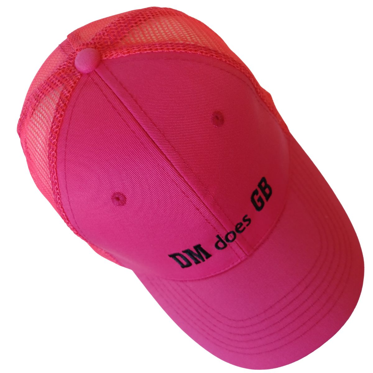 LIMITED EDITION Hot Pink Bubble Gum DM Snapback Trucker Hat / Cap DM Does GB Pink Trucker Hat for Adults with Adjustable Back  main image 2