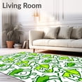 thumbnail image 2 of ODIKA 8'x10' Machine Washable Non-Slip Area Rug, Modern Kawaii Money Sketch Featuring Pop Art Currency Illustrations High Traffic Rug, Green, 723051, 2 of 7