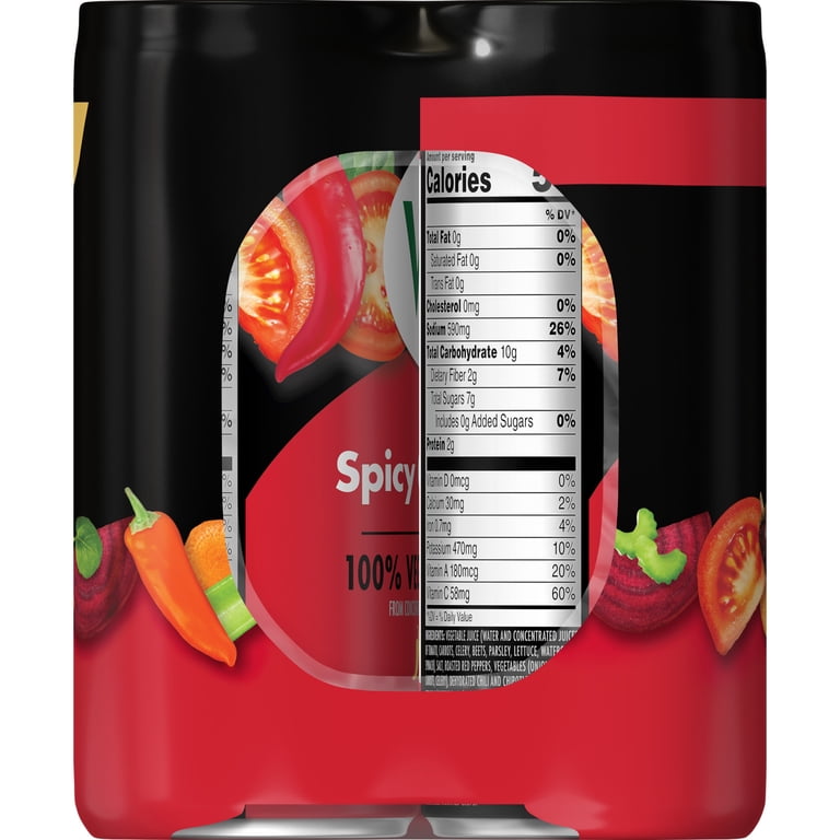 V8 Spicy Chipotle 100% Vegetable Juice, 8 fl oz, 6 Pack photo 4