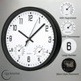 thumbnail image 3 of Clockswise 10-inch Non-Ticking Quartz Wall Clock with Thermometer & Hygrometer - Battery Operated Plastic Analog Clock for Temperature & Humidity Monitoring - Ideal for Home, Office or School, Black, 3 of 8