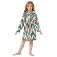 thumbnail image 6 of FORMRS Niños Bathrobe Unisex Hooded Robe Soft Plush Pajamas Sleepwear, Size 7-9T, Blue Geometric, 6 of 7