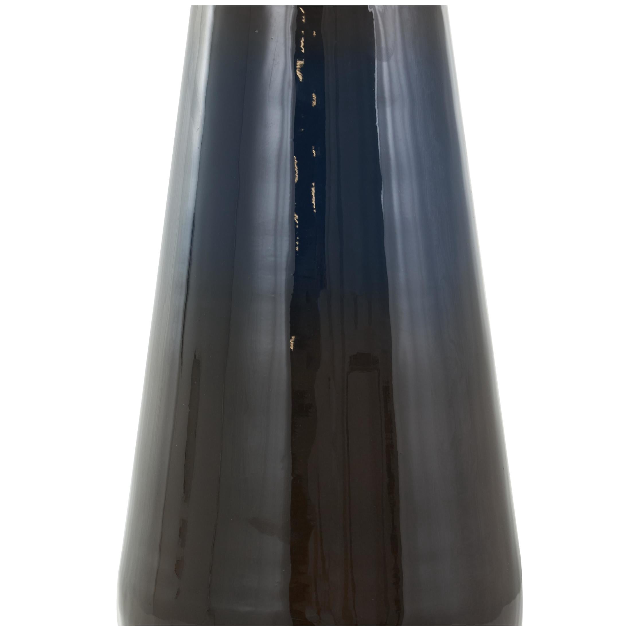 DecMode 16" Ombre Blue Metal Vase with Brown Accents
