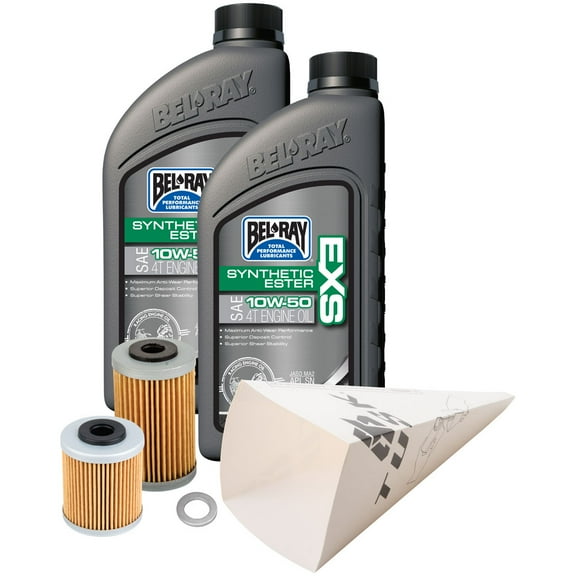 Tusk 4-Stroke Oil Change Kit Bel-Ray EXS Synthetic Ester 10W-50 For Husqvarna 701 SUPERMOTO 2016-2024