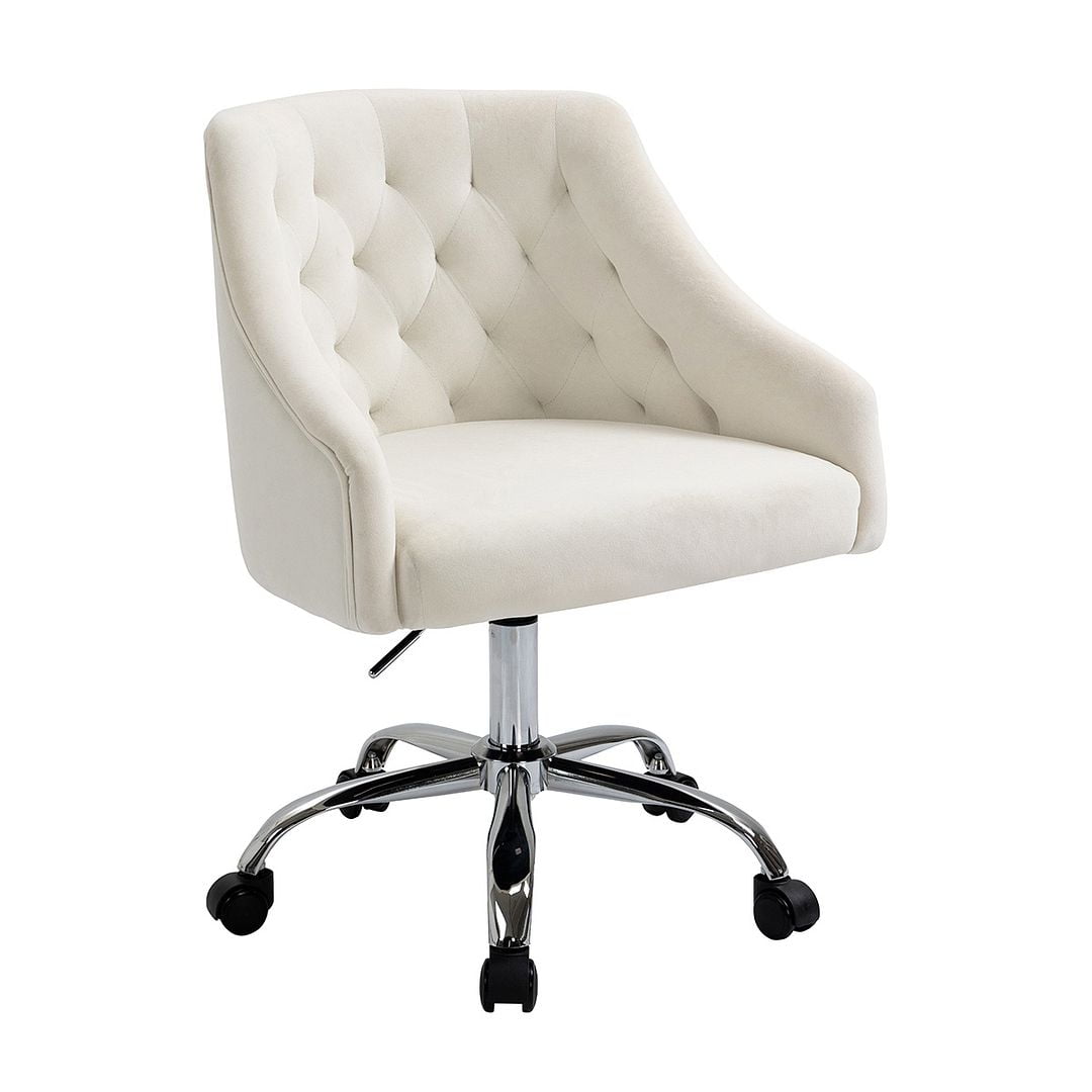Comfy office vanity velvet Desk chair gaming chair White computer chair swivel barrel chair love