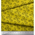 thumbnail image 2 of Soimoi Yellow Cotton Poplin Fabric Black Sketch Floral & Paisley Print Fabric by Yard 42 Inch Wide, 2 of 3