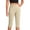 8# Beige, variant on Pull on Capris for Women Elastic Waist Stretch Mid-Calf Length Capris with Pockets Dressy Casual Work Capri Pants 17'' Dark Blue S