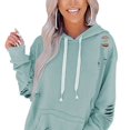 thumbnail image 2 of Sudadera con Capucha de Manga Larga Sudadera Informal y cómoda para Mujer con Bolsillo para el hogar, Viajes, Oficina, Compras, Azul Oscuro XL, 2 of 6