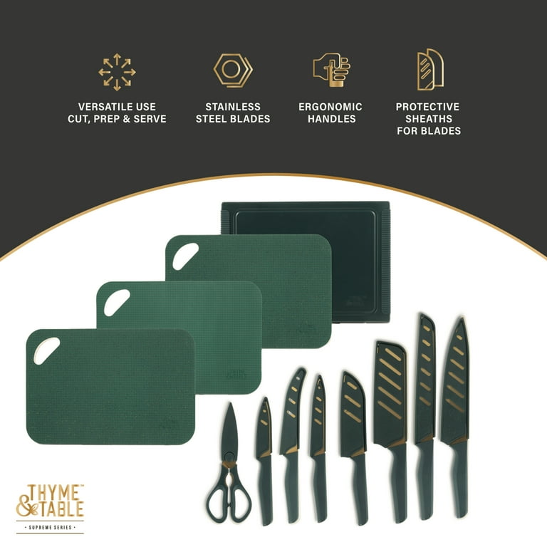 Thyme  Thyme & Table 20-Piece Knife Set - Green - Walmart.com