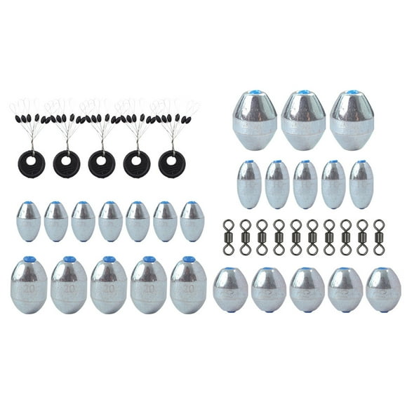 Peggybuy Egg Fishing Sinkers Weights with Swivels 5g-30g Drop Shot Bass Fishing Weight