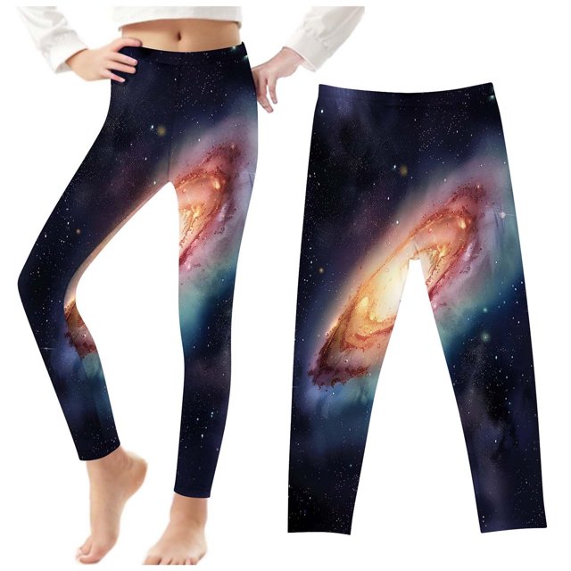 Odeerbi 3-8 Años Leggings Niñas Estampado Cielo Estrellado Mallas Elásticas Pantalones Verano Starlit Cintura Alta Suave Pantys