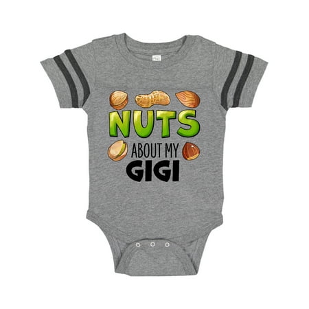 

Inktastic Nuts About My Gigi Peanut Almond Pistachio Gift Baby Boy or Baby Girl Bodysuit