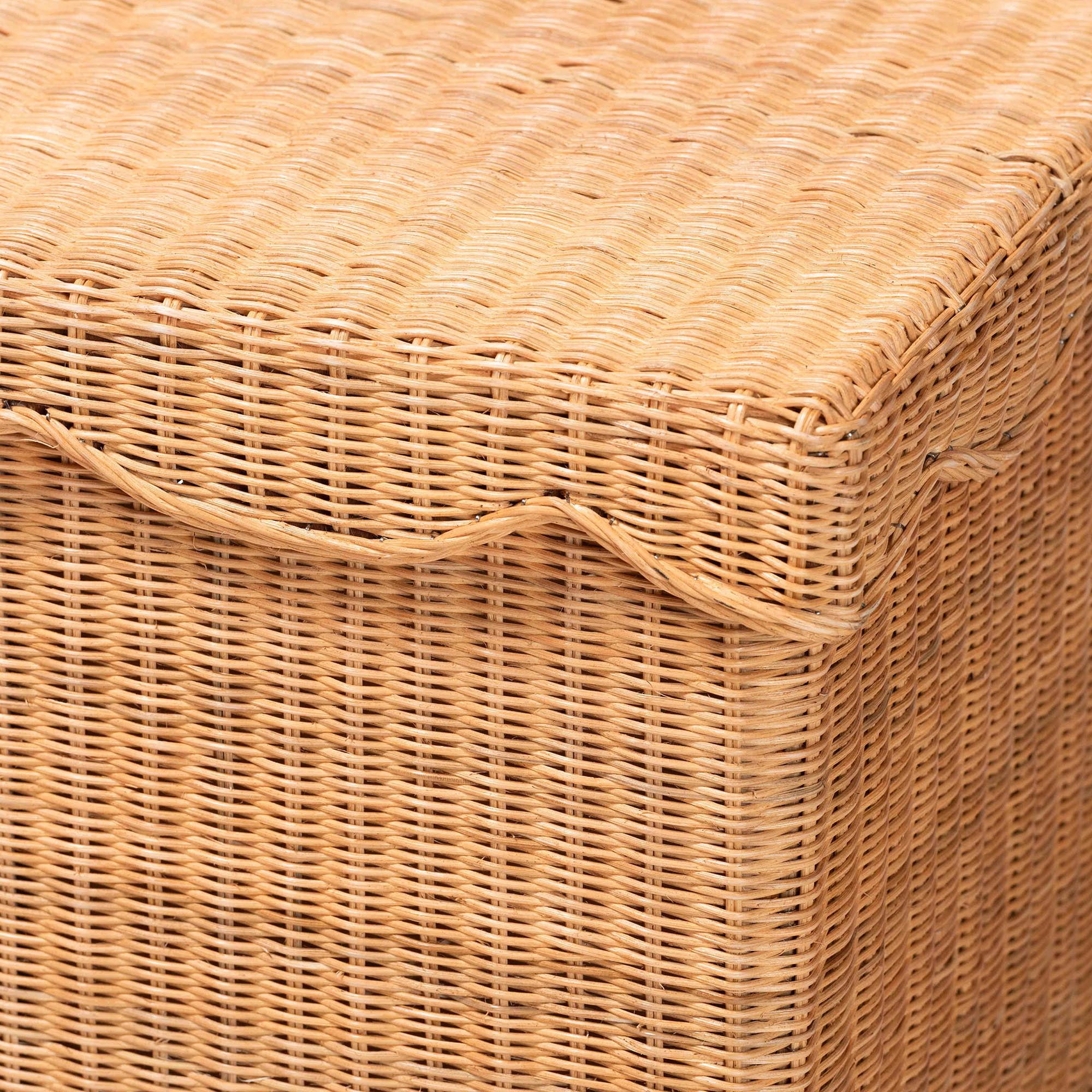 bali & pari Yoselin Boho Storage Bench, Light Honey
