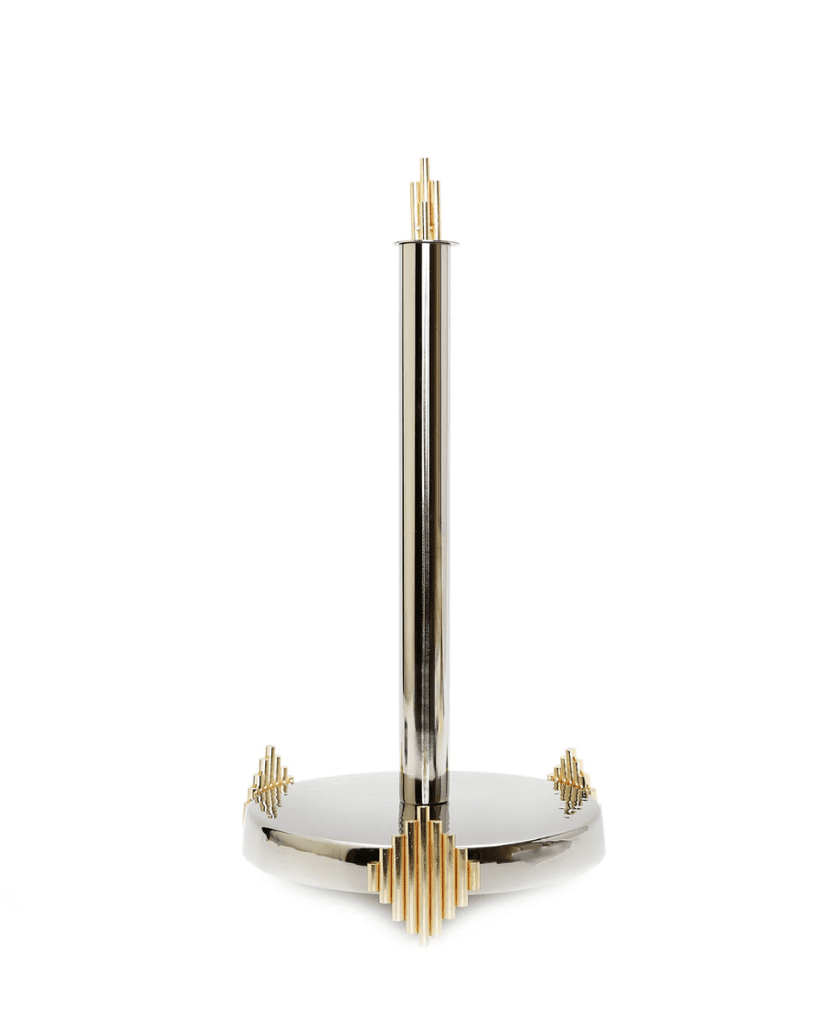 Classic Touch Symmetrical Design Paper Towel Holder - Gold