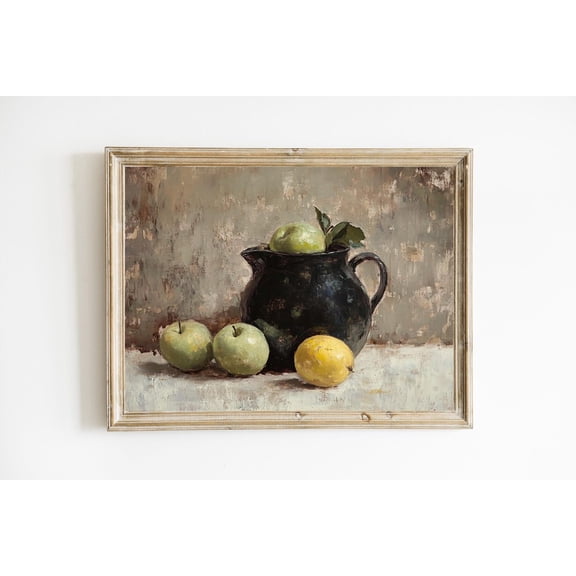 Kiloa Cottage Kitchen Still Life Vintage Wall Art Poster Antique Kitchen Decor Poster Vintage Fruit Print Poster E585, 8x12 UNFRAMED