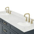 thumbnail image 3 of Ariel Hamlet 66 Inch Double Oval Sink Bathroom Vanity With Carrara White Quartz Countertop 1.5 Edge In Midnight Blue, 3 of 11