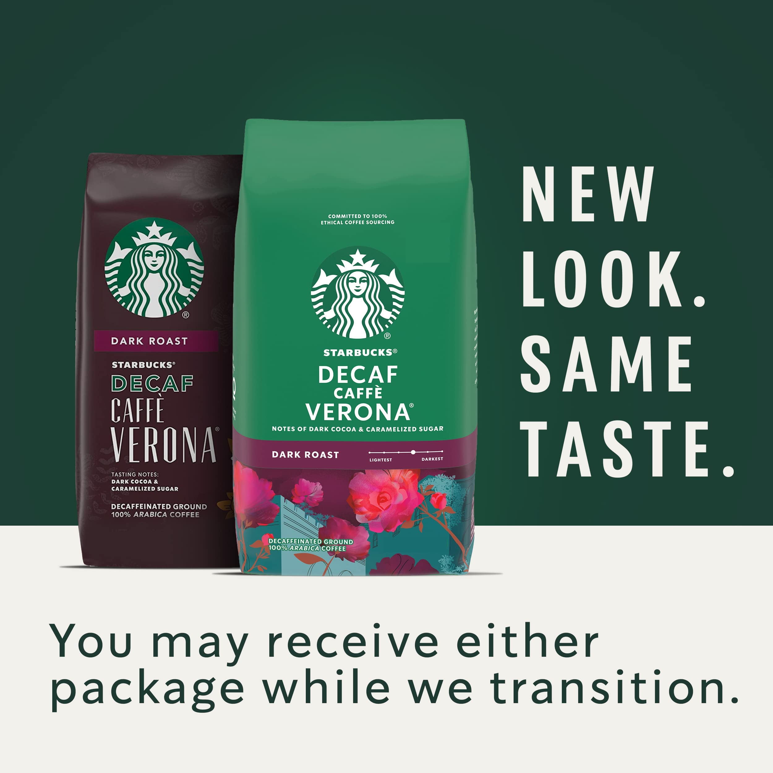 Starbucks Decaf Caffé Verona Dark Roast Ground Coffee, 12 Ounce (Pack Of 6)