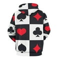 thumbnail image 3 of Checkered Card Suits Men's Women Vintage 3D Hooded Sweatshirt - All-Season Loose Fit Streetwear, 3 of 6