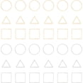 thumbnail image 1 of 36 piezas de anillos de unión de acero inoxidable 304 en 3 estilos: triángulos, cuadrados y marcos para anillos. Conectores de joyería en color dorado y acero inoxidable., 1 of 9
