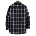thumbnail image 5 of PBNBP Mens Shirts Casual Plaid Print Long Sleeve Button Down Shirts Vintage Street Style Shirts Loose Fit Shirts with Pocket, 5 of 7
