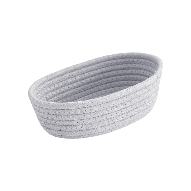 Cestas de almacenamiento pequeñas, cesta decorativa, organizador multifunción para joyas y pintalabios. Gris L