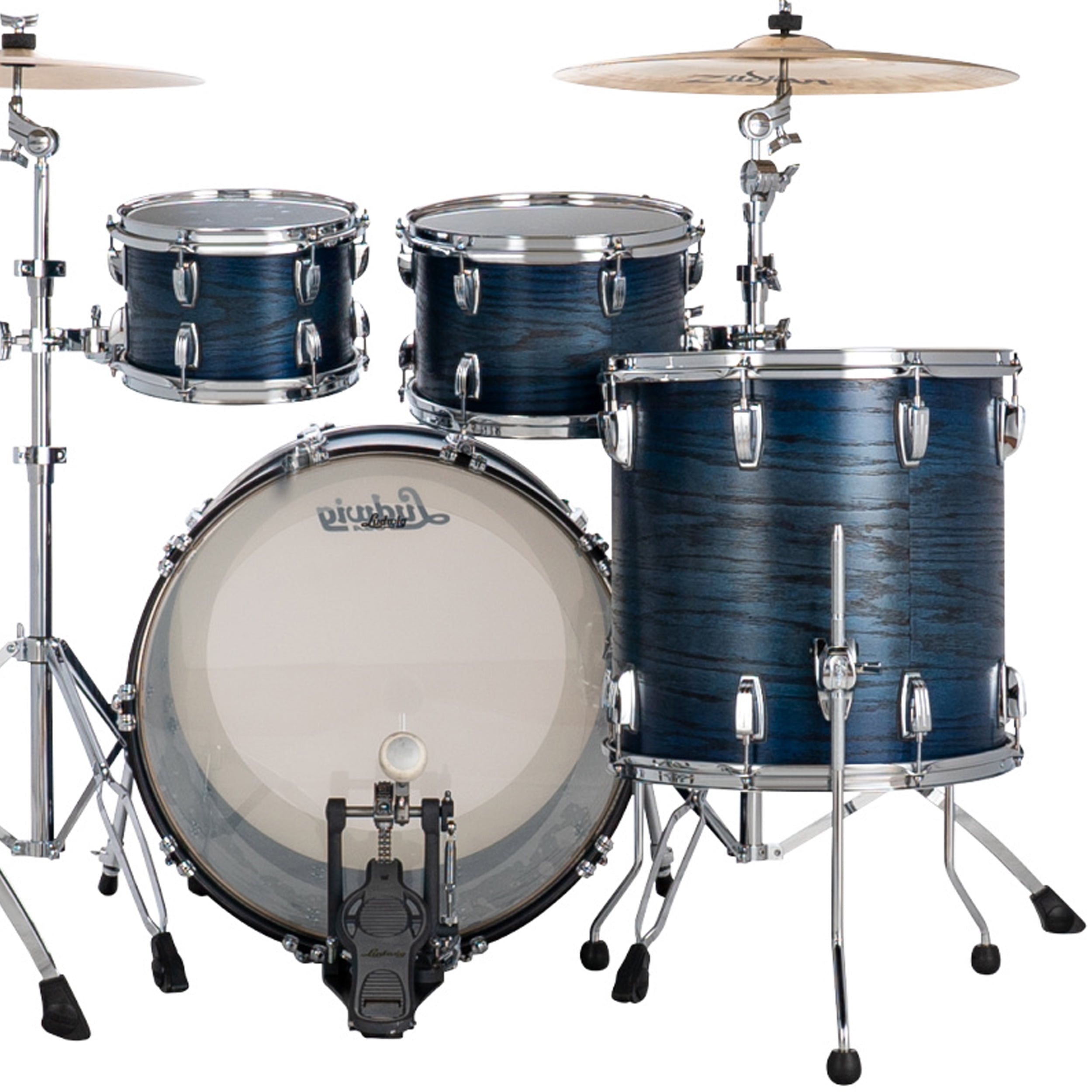 Ludwig Classic Oak 4-Piece Studio Drum Set with 22" Bass Drum, Blue Burst