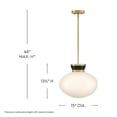 thumbnail image 7 of 83604BK-LCB Lark Lucy - 12W 1 LED Medium Pendant-13.25 Inch Tall and 15 Inch Wide-Black/Lacquered Brass Finish, 7 of 7