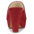 thumbnail image 4 of Sandalias De Tacón Grueso Con Plataforma De Punta Abierta Para Mujer Rojo 41 Allegra K, 4 of 7