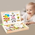 thumbnail image 1 of Wooden Children Animal Puzzle Magnetic Drawing Board Toys Kids Writing Double Sided Drawing Board Learning Toys heqiyong toy, 1 of 2