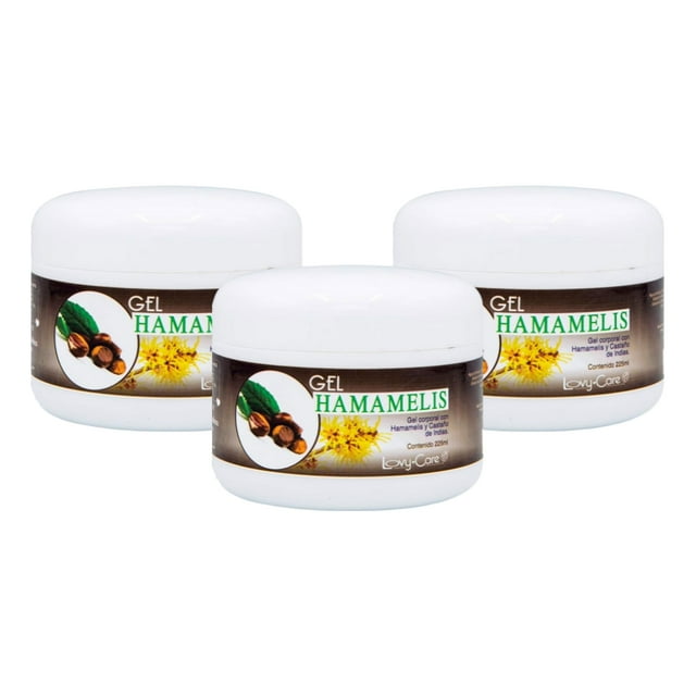 3 Tarros de Gel Corporal de Hamamelis y Castaño de Indias 225 ml Lovy care