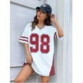 thumbnail image 3 of ALLTB Jersey Shirts for Women Y2k Graphic Number Shirt Oversized V Neck Shirts Casual Streetwear Tops, 3 of 5