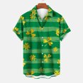 thumbnail image 2 of JURANMO St. Patrick's Day Shirts for Men Short Sleeve Button Down Shirts,Men's 2025 Trendy Shamrock Leprechaun Pattern Printed Tops Casual Loose Lapel Collar Tee with Front Breast Pocket, 2 of 6