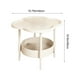 thumbnail image 5 of Mesita de noche de plástico blanco | Mesa auxiliar móvil de dos niveles con superficie curva para dormitorio, sala de estar y espacios pequeños, 5 of 6