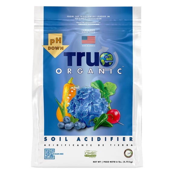 True Organic Soil Acidifier – Lowers Soil pH for Acid-Loving Plants – Ideal for Turning Hydrangeas Blue – 6lb Bag