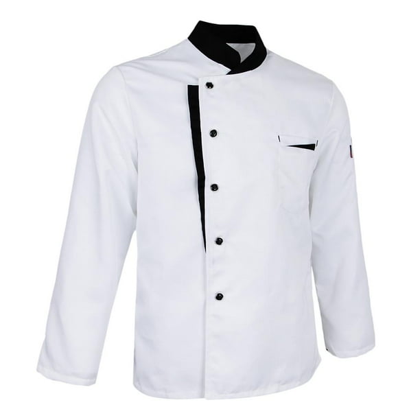 de gallo de manga larga Unisex, camisa de gallo de manga larga, uniforme de chef, uniforme, restaurante, cafetería, pasillo, manga larga Blanco l Macarena chaqueta de chef hombres uniformes mujeres