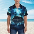 thumbnail image 2 of Fotbe Hawaiian Beach Pirate Moon Camisa Hawaiana para Hombre Unisex – Camisa Casual de Verano con Botones de Manga Corta de Algodón y Lino,3X-Large, 2 of 7