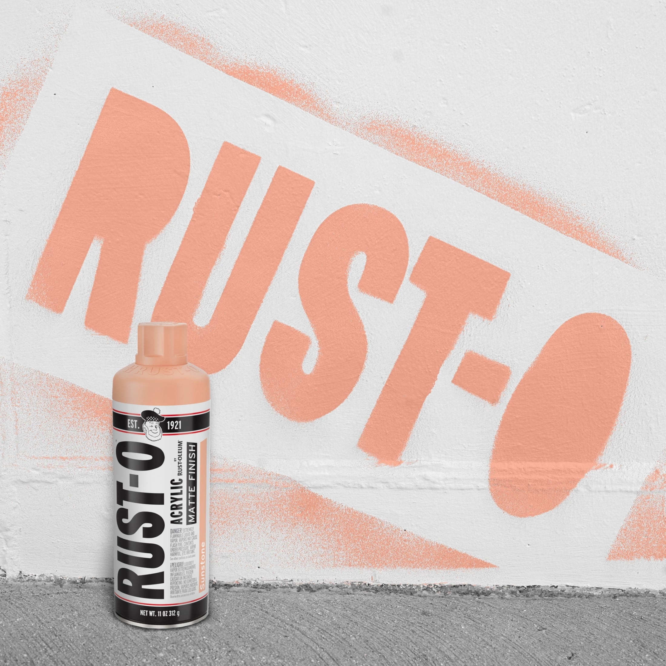 (2 pack) Sunstone, Rust-Oleum Rust-O Acrylic Matte Spray Paint-392213, 11 oz
