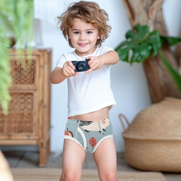 Ckdifva Hedgehog and Leaves Boys Underwear Briefs Cotton Panties Active Stretch Briefs One Pack