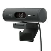 Logitech Brio 500 Full HD Webcam with Auto Light Correction, Noise Reduction, Privacy Cover, Graphite