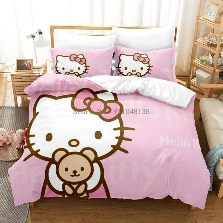 Hello Kitty Full/Queen Size Plush Blanket Pink buy and Grey