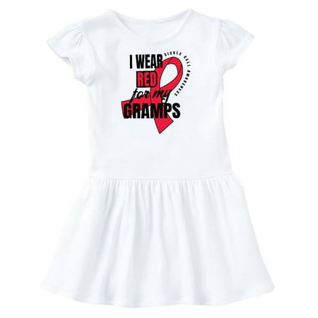 

Inktastic Sickle Cell Awareness I Wear Red For My Gramps Gift Toddler Girl Dress