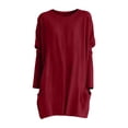 thumbnail image 5 of IMENGL Long Sleeve Tops for Womens Basic Cotton Short Neck Summer Color Soft Stretchy Pullover with Pockets Loose Casual Women Long Sleeve Shirt,M-XXXXXL, 5 of 6