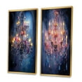 thumbnail image 3 of Designart "Dusk s Whirling Chandelier II" Chandelier Framed Wall Art Set Of 2 - Pink Fashion Framed Wall Art Set Of 2, 3 of 7