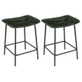 thumbnail image 4 of Duhome Square Tufted Counter Bar Stools Velvet Upholstered Set of 2, Backless Bar Stools for Kitchen Island 24” Green, 4 of 7