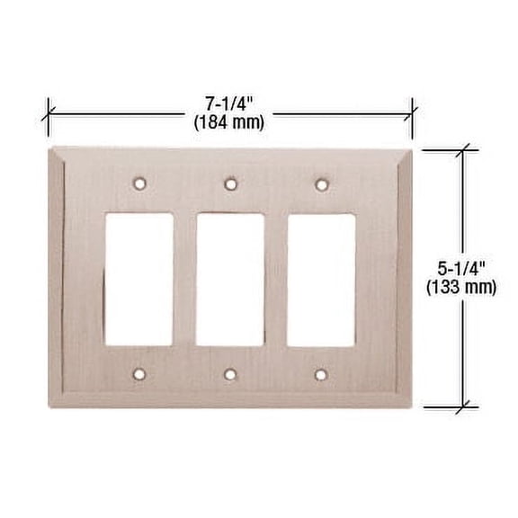 CRL MMP16BN Brushed Nickel Triple Designer Metal Mirror Plate