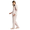 thumbnail image 4 of GLOBAL Conjunto de Pijama de Franela para Mujer, Pijama 100% Algodón para Mujer, Ropa de Estar por Casa, Manga Larga, Botón, Cordón en la Cintura, Ropa de Dormir Cálida, Paisley Rosa L, 4 of 7