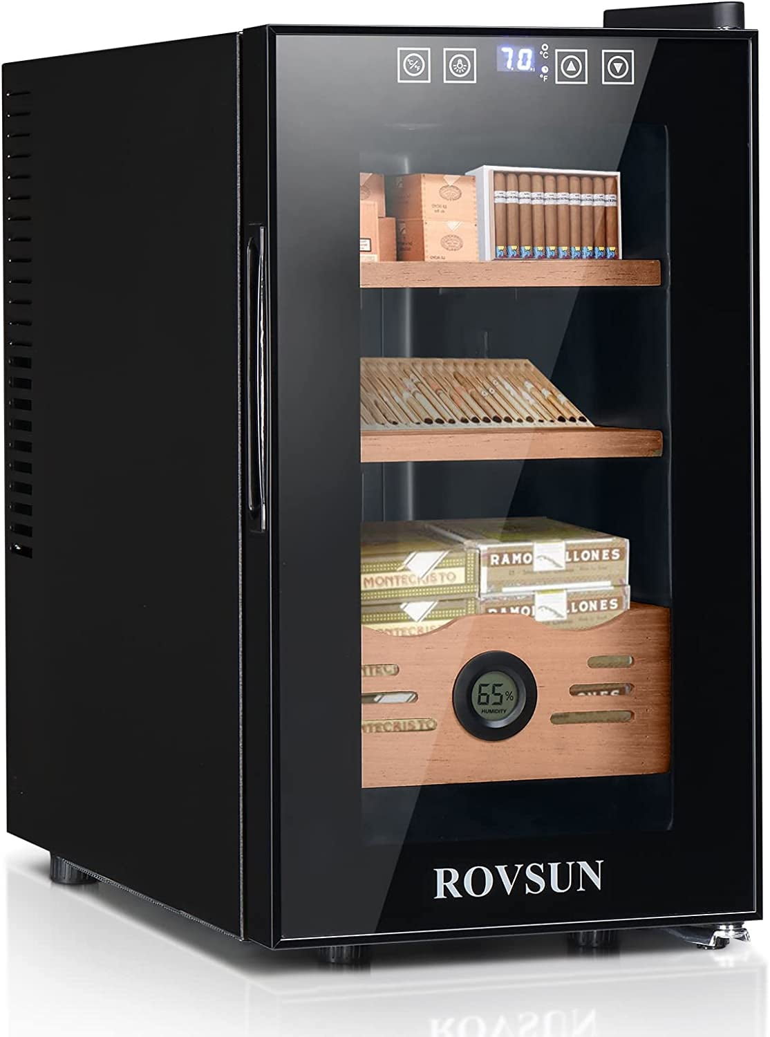 ROVSUN 25/50L Electric Cigar Humidor with Digital Hygrometer, 150/300