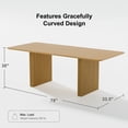 thumbnail image 5 of MAYEERTY 79” Rectangular Dining Table for 6, Natural Wood, 5 of 8