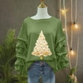 thumbnail image 5 of Christmas Sweatshirts for Women Round Neck Pleated Long Sleeves Christmas Tops Xmas Graphic Christmas Tree Print Christmas Shirts Tops, 5 of 5