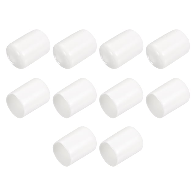 10 piezas de tapas de goma de 19 mm (3/4") ID cubierta redonda de tapa de rosca protectores blancos