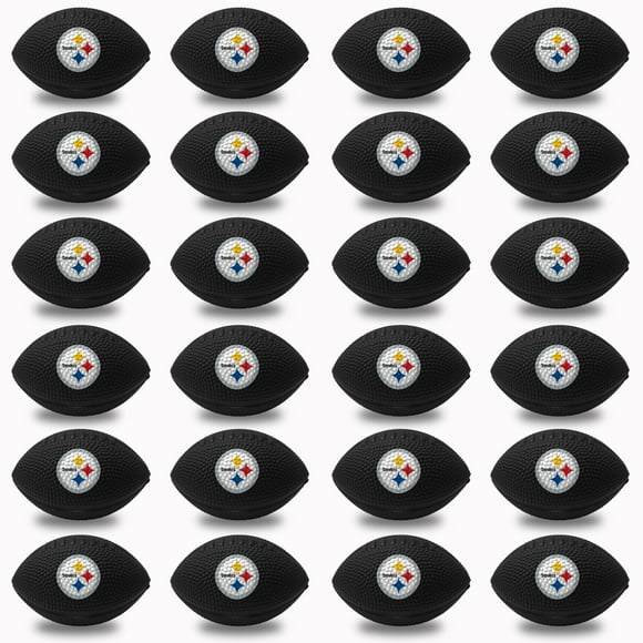 Franklin Sports NFL Pittsburgh Steelers Stress Balls - Bulk NFL Football Party 24 Pack - Squishy Stress Ball for Adults & Kids - 83MM